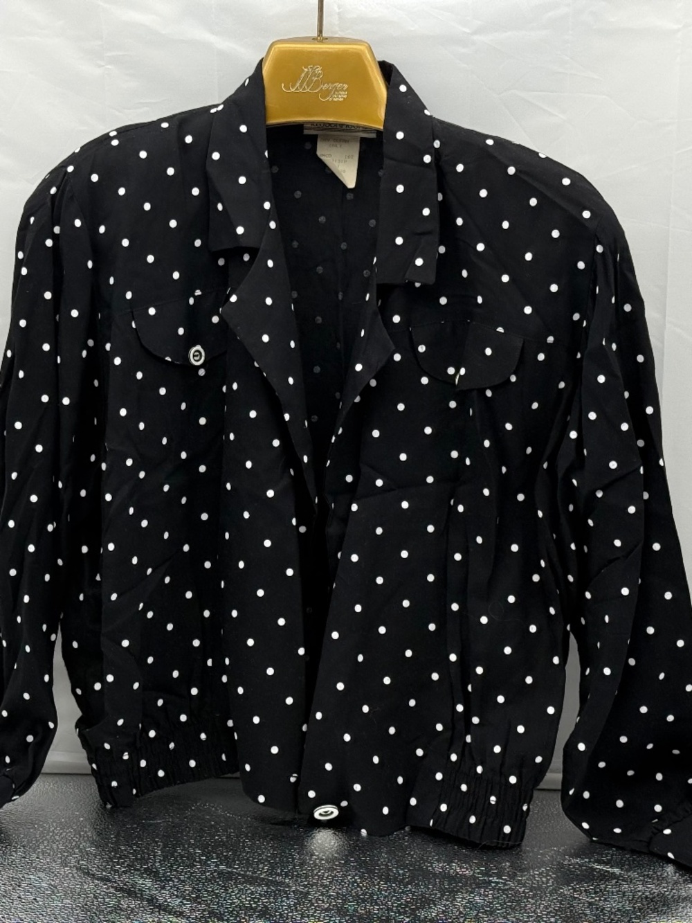 Black and White Polka Dot Jacket - Size 4